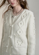 Wool Knit Cardigan & Vest Set